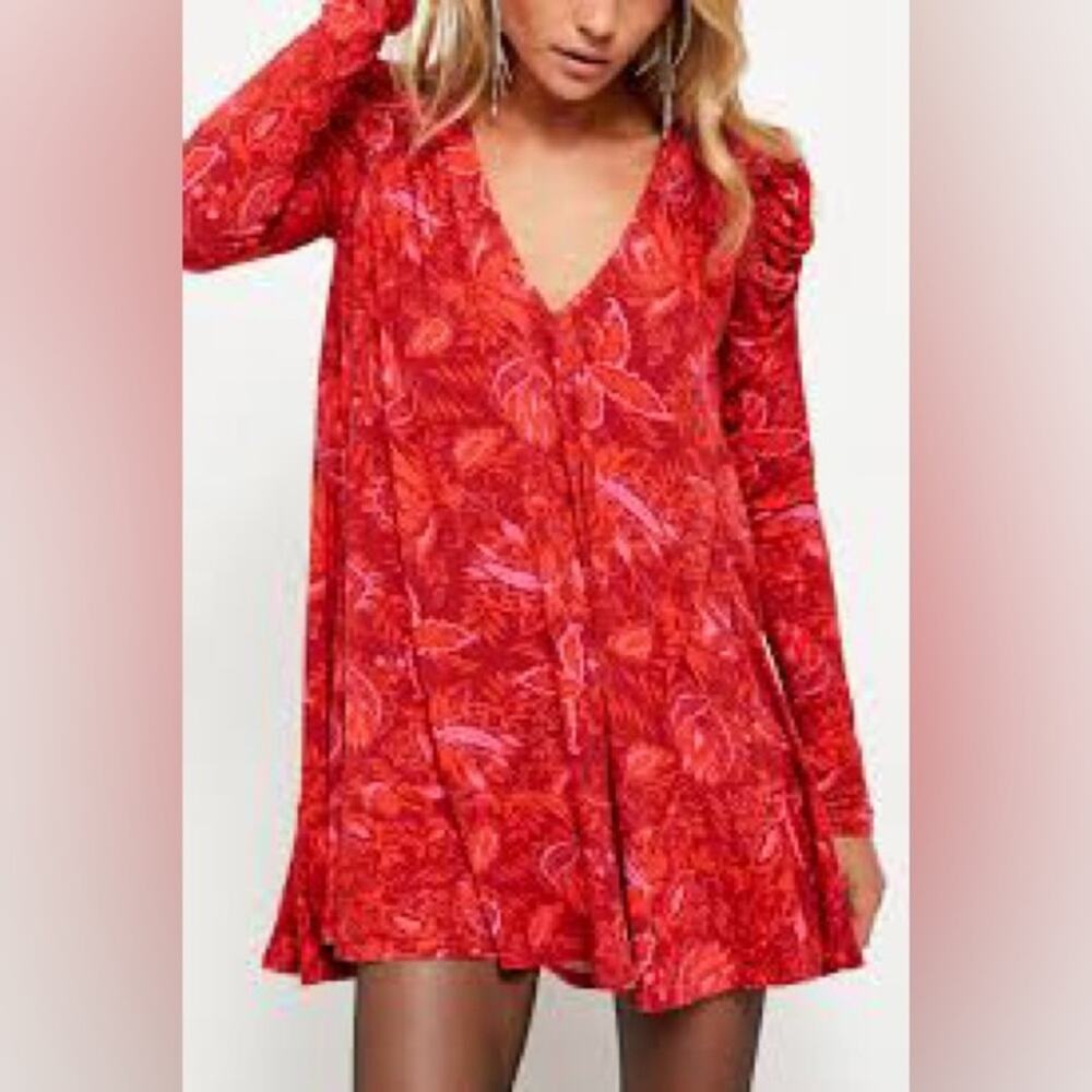 Free People Hello Lover Red Mini Dress - Size XS